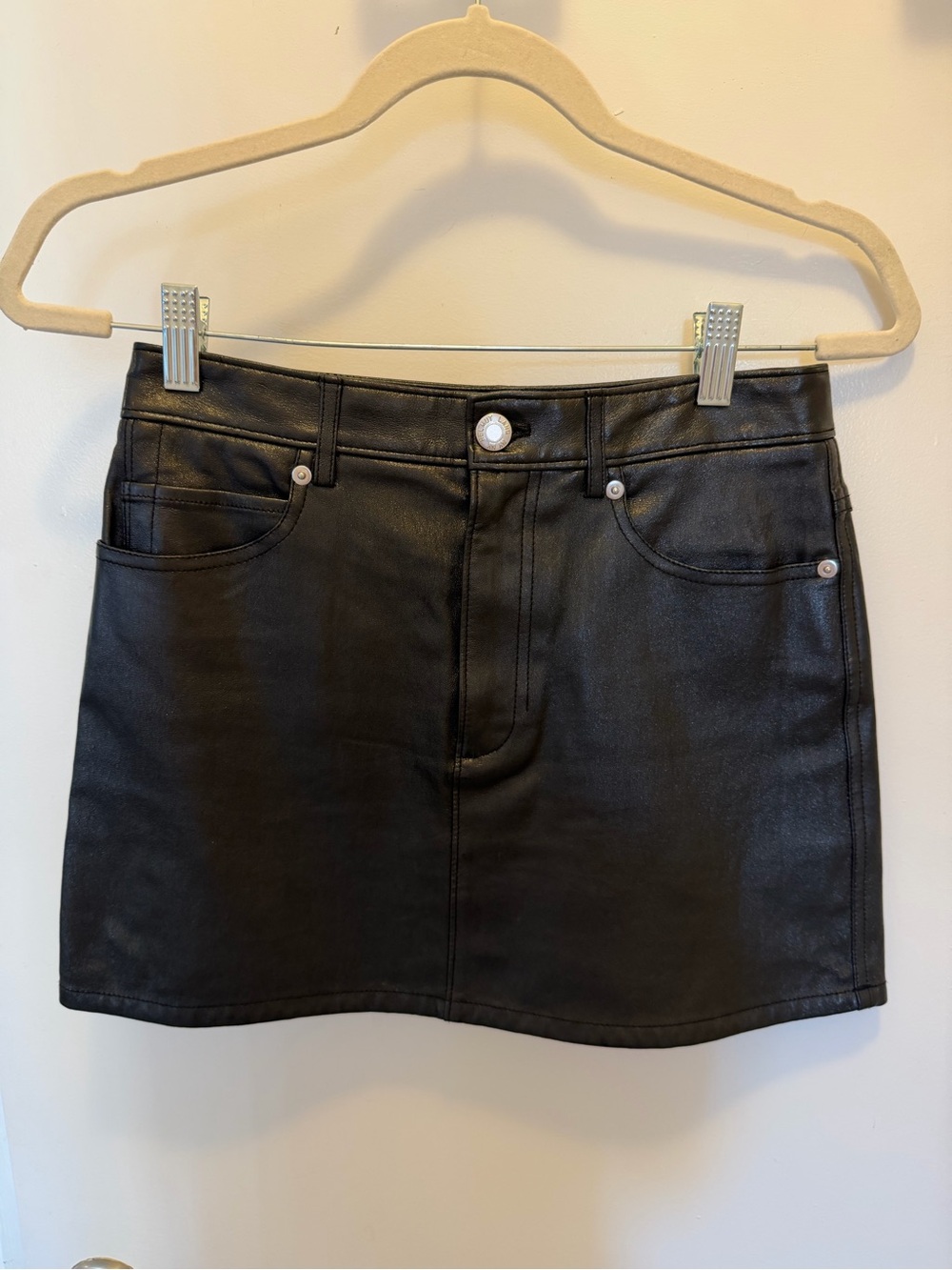 Women’s Black Leather Mini Skirt